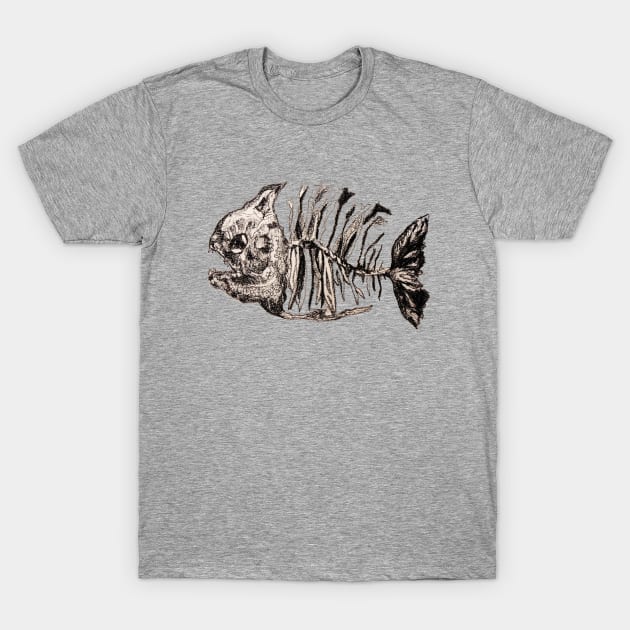 Fish skeleton T-Shirt by Kuhtina
